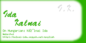 ida kalnai business card